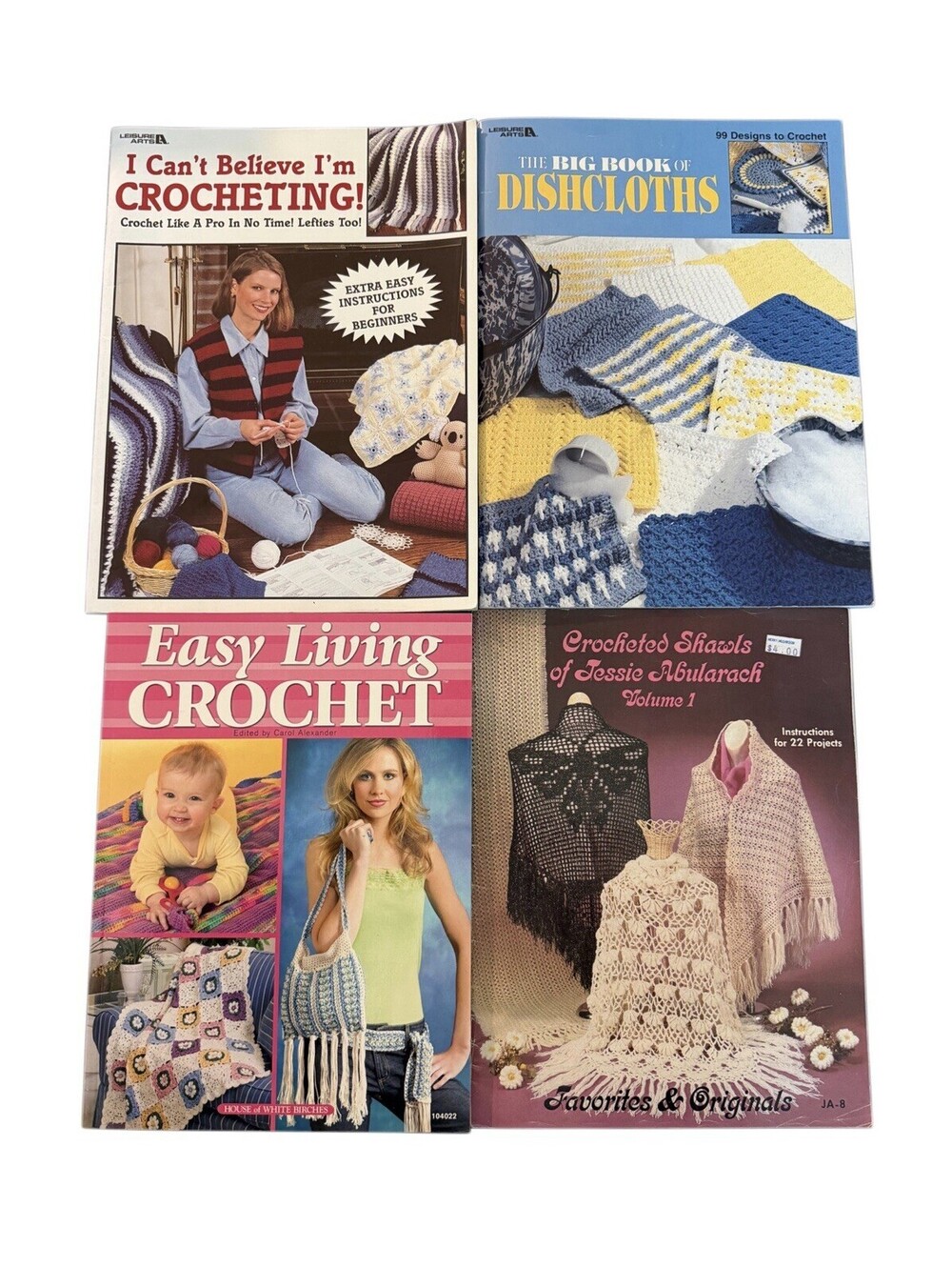 Lot (4) Of Crochet Knitting Books And Patterns